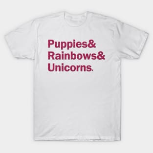 Puppies & Rainbows & Unicorns - Pink Sparkle T-Shirt